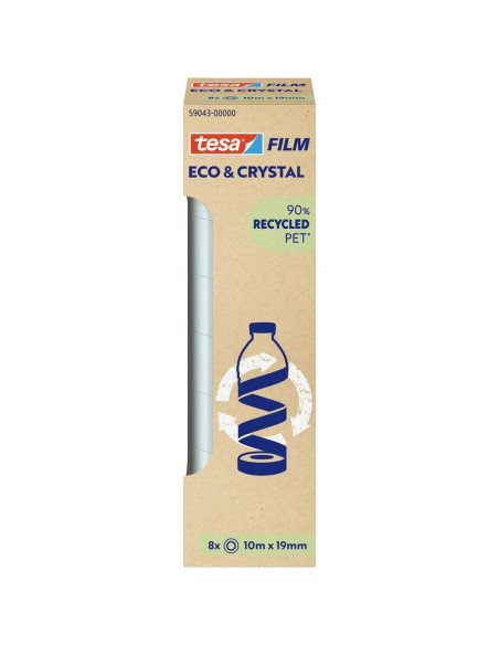 CAJA 8 CINTAS ADHESIVA TESA FILM ECO & CRYSTAL 10mx19mm