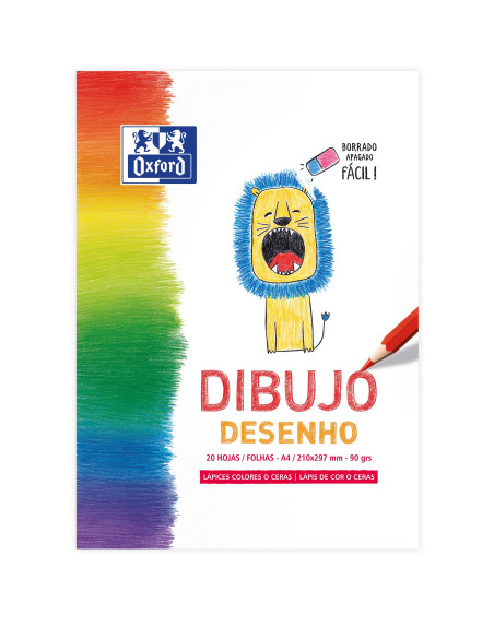 OXFORD BLOC DIBUJO INFANTIL A4 ENCOLADO 20H LISO 90GR