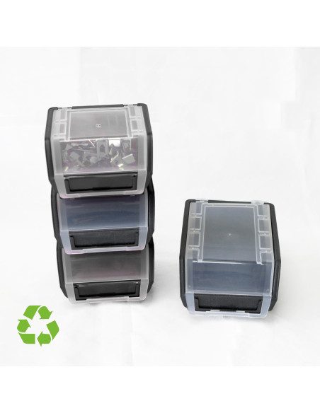 ARCHIVO 2000 GAVETA SOSTENIBLE 09L CTAPA APILABLE Y ENCAJABLE 160X115X75MM PP RECICLADO NEGRO