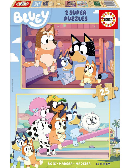 SET 2 PUZZLE EDUCA BLUEY 25 PIEZAS SET 2 PUZZLE EDUCA BLUEY 25 PIEZAS