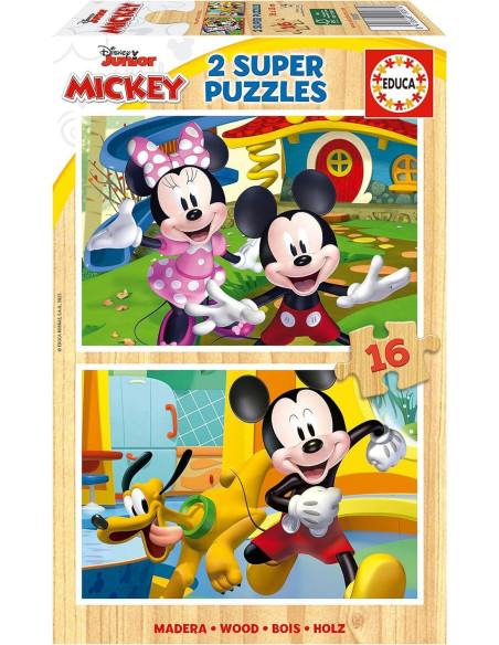 SET 2 PUZZLE EDUCA MICKEY & MINNIE 16 PIEZAS SET 2 PUZZLE EDUCA MICKEY & MINNIE 16 PIEZAS