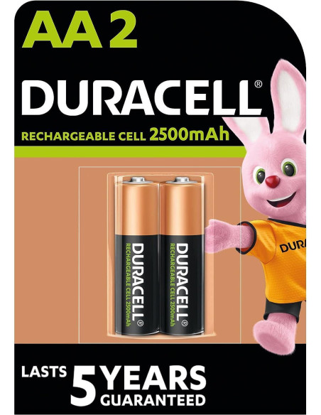BLÍSTER 2 PILAS DURACELL RECARGABLES AA 2500mAh