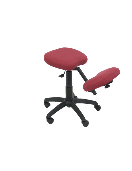 SILLA PIQUERAS Y CRESPO LIETOR GIRATORIA ERGONOMICA RODILLERA REGULABLE EN ALTURA RUEDAS de NYLON TAPIZADO BALI GRANATE