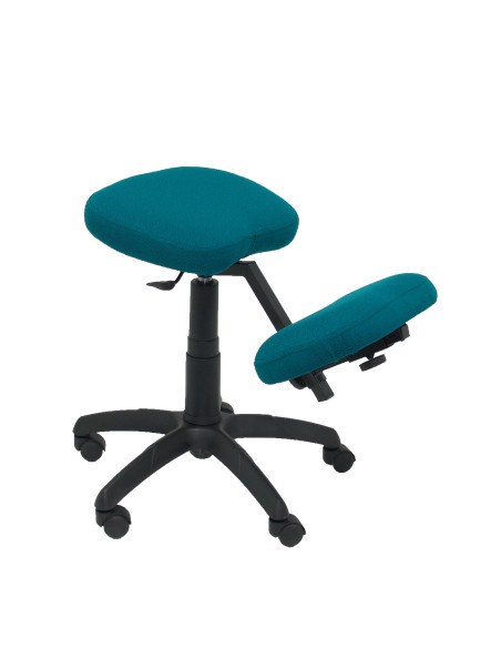SILLA PIQUERAS Y CRESPO LIETOR GIRATORIA ERGONOMICA RODILLERA REGULABLE EN ALTURA RUEDAS de NYLON TAPIZADO BALI VERDE PETROLEO