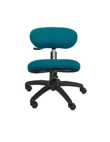 SILLA PIQUERAS Y CRESPO LIETOR GIRATORIA ERGONOMICA RODILLERA REGULABLE EN ALTURA RUEDAS de NYLON TAPIZADO BALI VERDE PETROLEO