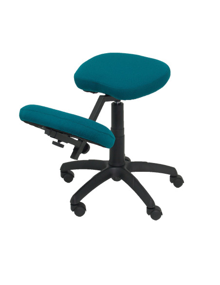 SILLA PIQUERAS Y CRESPO LIETOR GIRATORIA ERGONOMICA RODILLERA REGULABLE EN ALTURA RUEDAS de NYLON TAPIZADO BALI VERDE PETROLEO