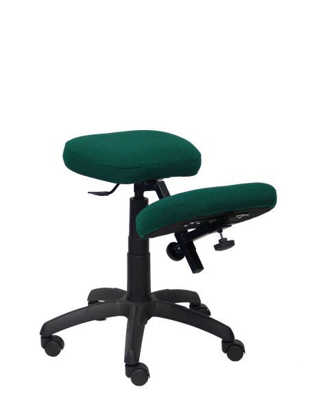 SILLA PIQUERAS Y CRESPO LIETOR GIRATORIA ERGONOMICA RODILLERA REGULABLE EN ALTURA RUEDAS de NYLON TAPIZADO BALI VERDE BOTELLA
