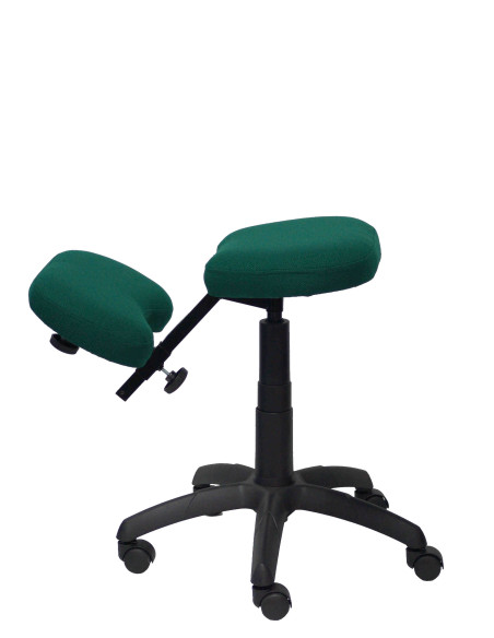 SILLA PIQUERAS Y CRESPO LIETOR GIRATORIA ERGONOMICA RODILLERA REGULABLE EN ALTURA RUEDAS de NYLON TAPIZADO BALI VERDE BOTELLA