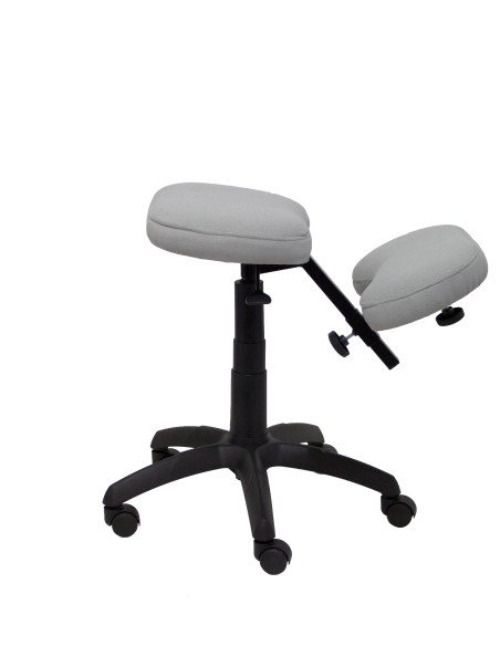 SILLA PIQUERAS Y CRESPO LIETOR GIRATORIA ERGONOMICA RODILLERA REGULABLE EN ALTURA RUEDAS de NYLON TAPIZADO BALI GRIS CLARO