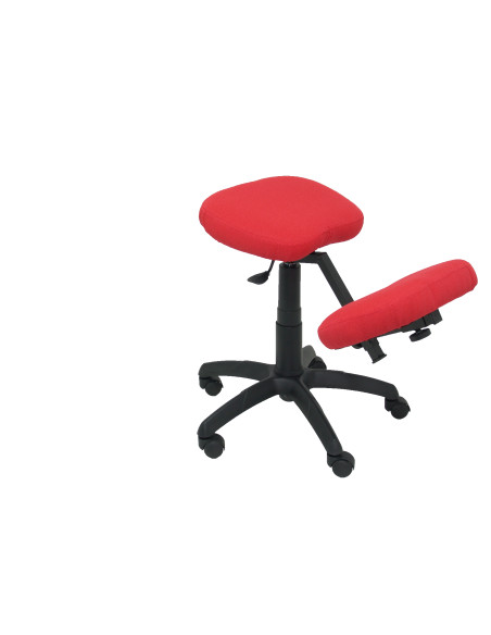 SILLA PIQUERAS Y CRESPO LIETOR GIRATORIA ERGONOMICA RODILLERA REGULABLE EN ALTURA RUEDAS de NYLON TAPIZADO BALI ROJO