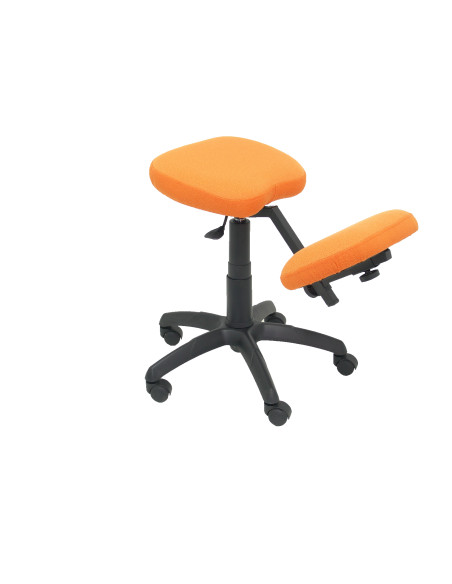 SILLA PIQUERAS Y CRESPO LIETOR GIRATORIA ERGONOMICA RODILLERA REGULABLE EN ALTURA RUEDAS de NYLON TAPIZADO BALI NARANJA