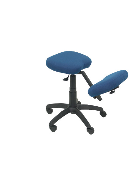 SILLA PIQUERAS Y CRESPO LIETOR GIRATORIA ERGONOMICA RODILLERA REGULABLE EN ALTURA RUEDAS de NYLON TAPIZADO BALI AZUL MARINO
