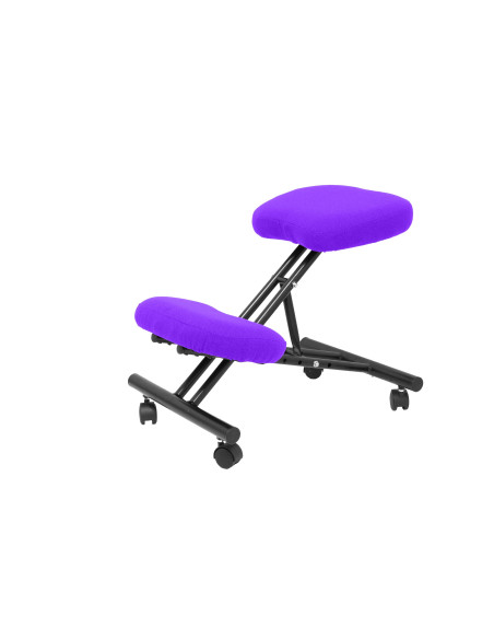 SILLA PIQUERAS Y CRESPO MAHORA FIJA ERGONOMICA RODILLERA REGULABLE EN ALTURA RUEDAS de NYLON TAPIZADO BALI LILA