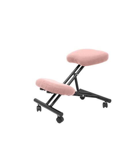 SILLA PIQUERAS Y CRESPO MAHORA FIJA ERGONOMICA RODILLERA REGULABLE EN ALTURA RUEDAS de NYLON TAPIZADO BALI ROSA PALIDO