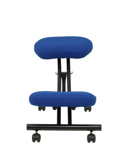SILLA PIQUERAS Y CRESPO MAHORA FIJA ERGONOMICA RODILLERA REGULABLE EN ALTURA RUEDAS de NYLON TAPIZADO BALI AZUL