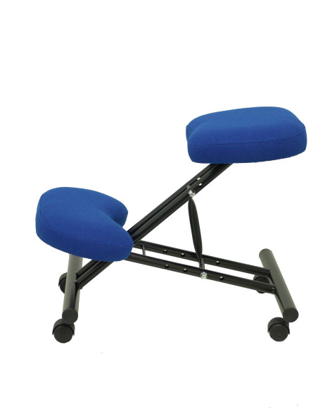 SILLA PIQUERAS Y CRESPO MAHORA FIJA ERGONOMICA RODILLERA REGULABLE EN ALTURA RUEDAS de NYLON TAPIZADO BALI AZUL