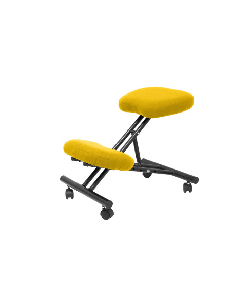 SILLA PIQUERAS Y CRESPO MAHORA FIJA ERGONOMICA RODILLERA REGULABLE EN ALTURA RUEDAS de NYLON TAPIZADO BALI AMARILLO