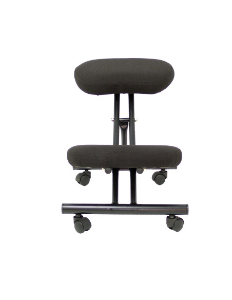 SILLA PIQUERAS Y CRESPO MAHORA FIJA ERGONOMICA RODILLERA REGULABLE EN ALTURA RUEDAS de NYLON TAPIZADO BALI NEGRO
