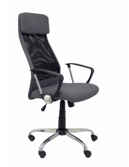 PIQUERAS Y CRESPO SILLÓN DE DIRECCIÓN ESTERAS BASCULANTE BFIJOS RESPALDO DE MALLA ASIENTO GRIS