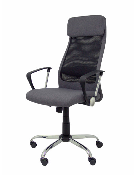 PIQUERAS Y CRESPO SILLÓN DE DIRECCIÓN ESTERAS BASCULANTE BFIJOS RESPALDO DE MALLA ASIENTO GRIS
