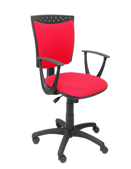SILLA PIQUERAS Y CRESPO FEREZ ERGONOMICA GIRATORIA 360 REGULABLE EN ALTURA ASIENTO Y RESPALDO TAPIZADO BALI ROJO