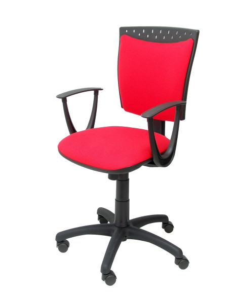 SILLA PIQUERAS Y CRESPO FEREZ ERGONOMICA GIRATORIA 360 REGULABLE EN ALTURA ASIENTO Y RESPALDO TAPIZADO BALI ROJO