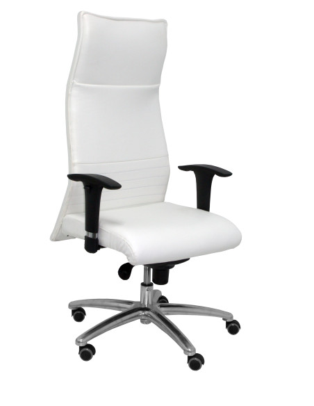 SILLON PIQUERAS Y CRESPO ALBACETE DIRECCION USO INTENSIVO 8H BRAZOS REGULABLES MECANISMO SINCRO TAPIZADO  SIMILPIEL BLANCO