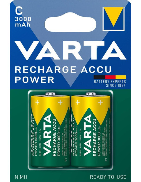 BLÍSTER 2 PILAS VARTA RECARGABLES C