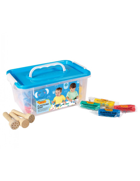 PLASTILINA JOVI BABY MY FIRST 38 gr BAUL ESCOLAR DE 20 incluye 9 sellos de madera