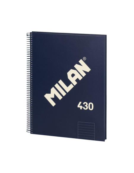 MILAN LIBRETA CON ESPIRAL A4 80H PAPEL 95GR PAUTADO 1 LÍNEA 7MM SERIE 1918 AZUL
