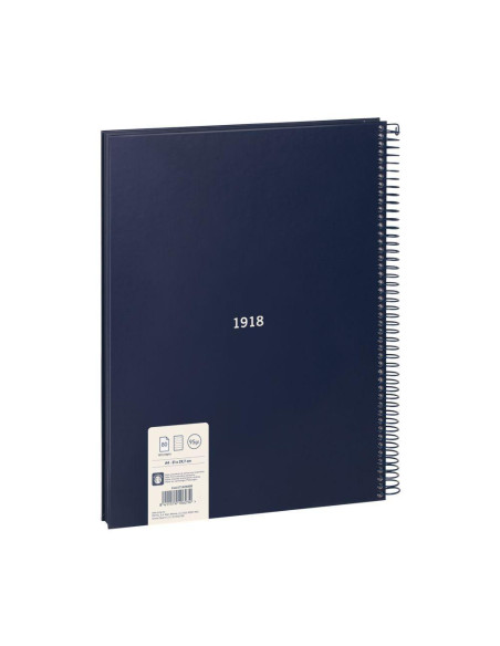 MILAN LIBRETA CON ESPIRAL A4 80H PAPEL 95GR PAUTADO 1 LÍNEA 7MM SERIE 1918 AZUL
