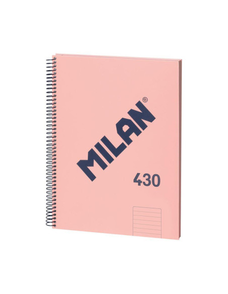 MILAN LIBRETA CON ESPIRAL A4 80H PAPEL 95GR PAUTADO 1 LÍNEA 7MM SERIE 1918 ROSA