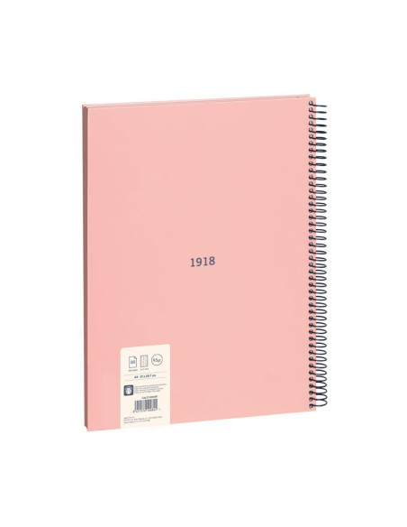 MILAN LIBRETA CON ESPIRAL A4 80H PAPEL 95GR CUADRICULADO 5X5MM SERIE 1918 ROSA