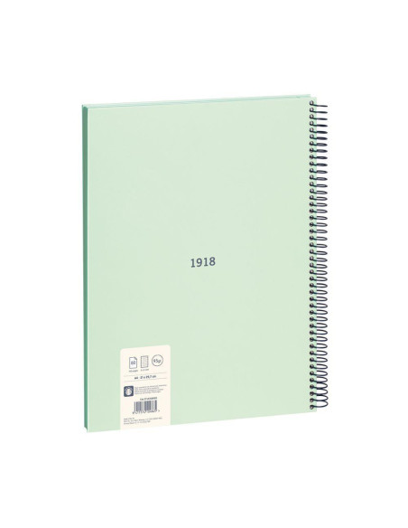 MILAN LIBRETA CON ESPIRAL A4 80H PAPEL 95GR CUADRICULADO 5X5MM SERIE 1918 VERDE