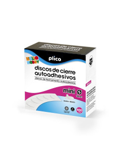 CAJA 400 DISCOS PLICO CIERRE TEXTIL ADHESIVOS 10mm