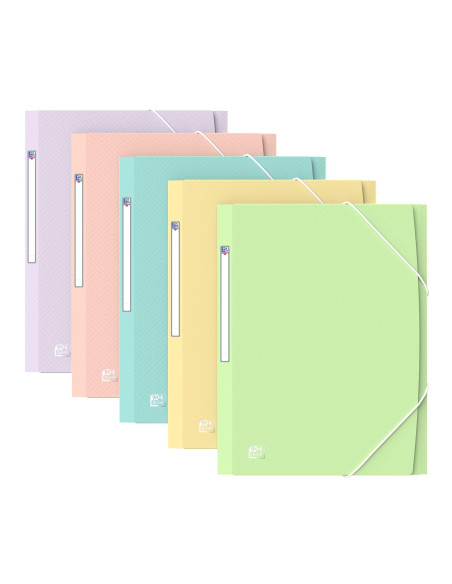 OXFORD CARPETA DE GOMAS URBAN 3 SOLAPAS A4 PLÁSTICO TRASLÚCIDO CSURTIDOS PASTEL