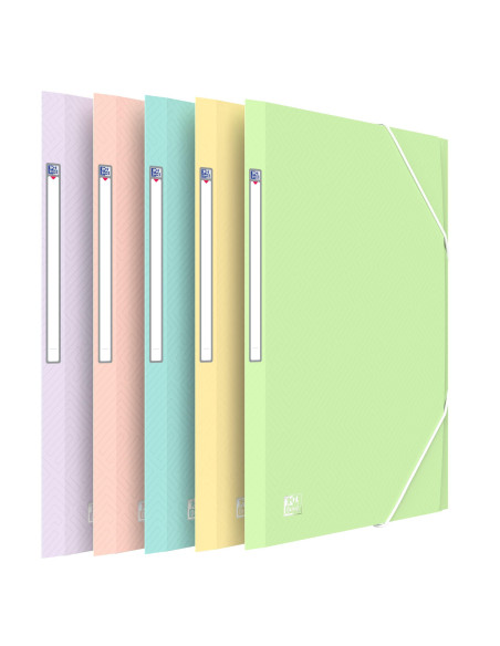 OXFORD CARPETA DE GOMAS URBAN 3 SOLAPAS A4 PLÁSTICO TRASLÚCIDO CSURTIDOS PASTEL