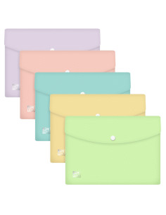 PACK 5 SOBRES OXFORD URBAN CON BROCHE A5 PASTEL