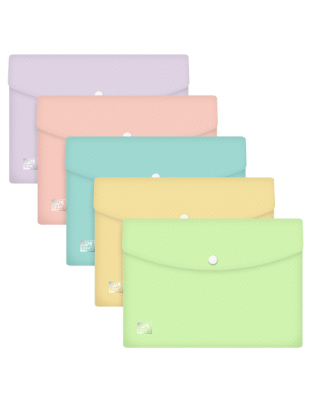 PACK 5 SOBRES OXFORD URBAN CON BROCHE A5 PASTEL