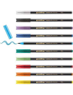 ESTUCHE 10 ROTULADORES EDDING 1340 GLITTER PINCEL 2
