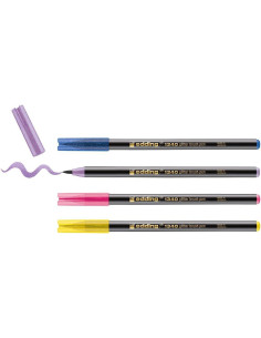 ESTUCHE 4 ROTULADORES EDDING 1340 GLITTER PINCEL 2