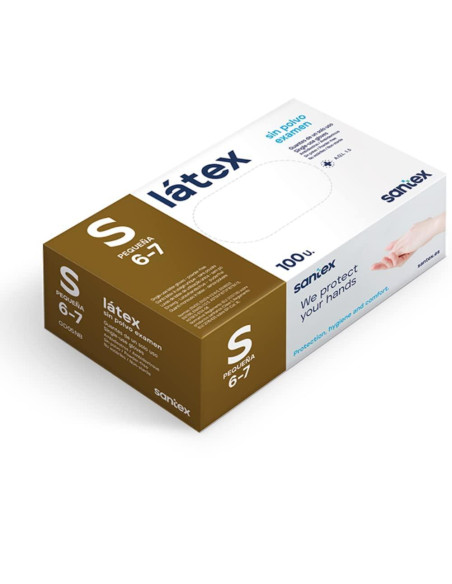 CAJA 100 GUANTES DE LÁTEX SIN POLVO