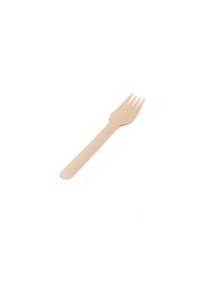 PACK 100 TENEDORES NUPIK MADERA 16cm LEAF