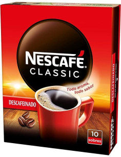 PACK 10 SOBRES CAFÉ NESCAFÉ CLASSIC DESCAFEINADO
