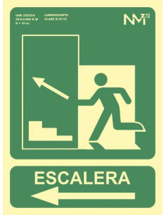 SEÑAL DE SEGURIDAD ARCHIVO 2000 SALIDA EMERGENCIA ESCALERAS SUBE IZQUIERDA