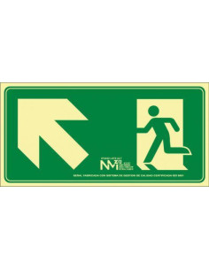 SEÑAL DE SEGURIDAD ARCHIVO 2000 EVACUAR ESCALERA ARRIBA IZQUIERDA