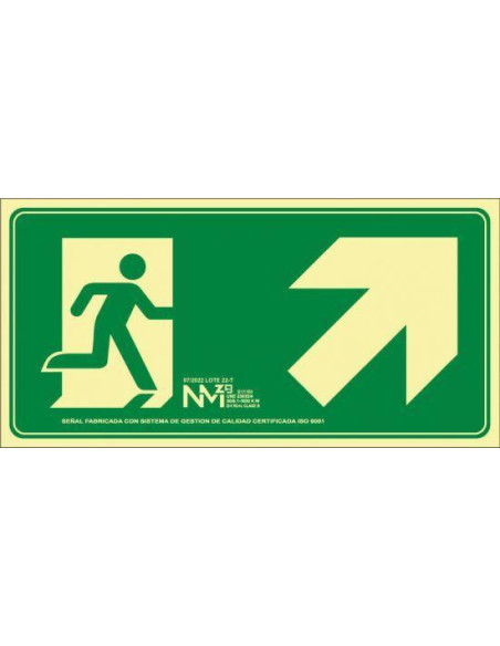 ARCHIVO 2000 SEÑAL EVACUAR ESCALERA ARRIBA DERECHA 320X160MM PP 700 MICRAS VERDE