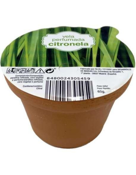 VELA PERFUMADA CITRONELA TERRACOTA