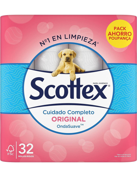 PAQUETE 32 ROLLOS PAPEL HIGIÉNICO SCOTTEX