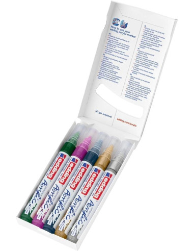 PACK 5 MARCADORES ACRÍLICO EDDING 5100 FESTIVO